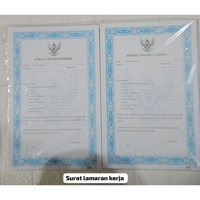 

surat lamaran kerja isi 100 lembar..