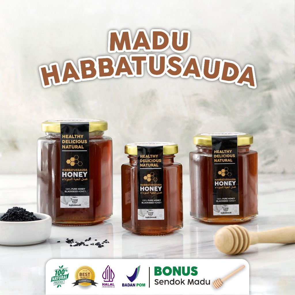 

Madu Habbatusauda Premium PROMIL Original 100% Murni Impor / Madu Habbatussauda Habatusauda