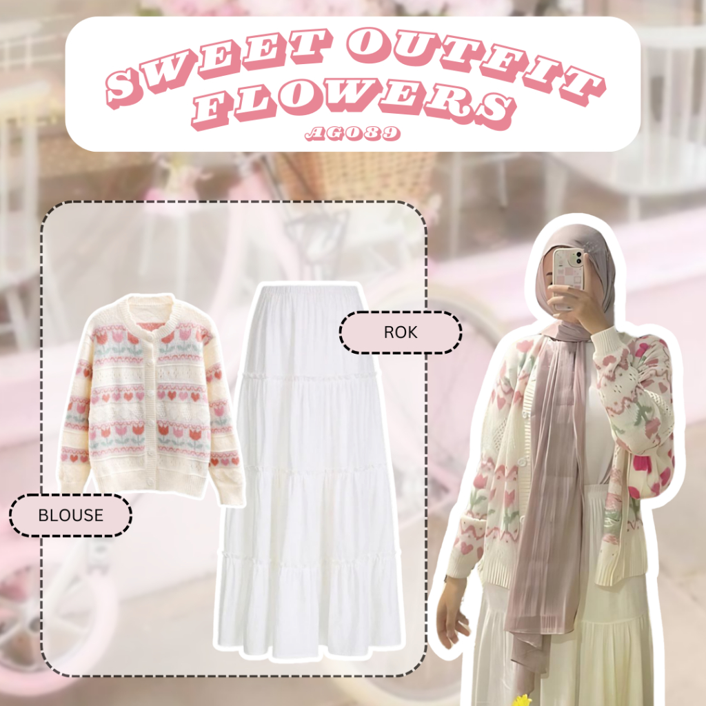 2in1 Paket Hemat Lilydresses Set Outfit Korean Style Terbaru OOTD Cute Korean Style Cardigan Set Rok