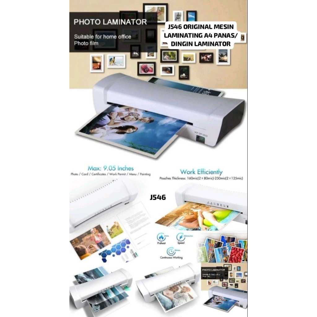 

J546 MESIN LAMINATING A4 PANAS DINGIN LAMINATOR LAMINASI ALAT DOKUMEN FOTO KERTAS HOT COLD CEPAT MUD