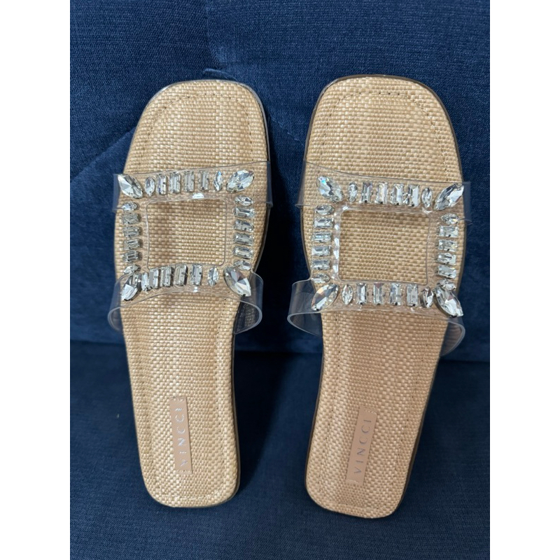 ORIGINAL VINCCI  FLAT SANDAL MALAYSIA SENDAL COKLAT