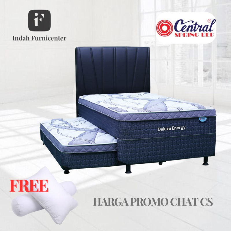 kasur spring bed Central 90 x 200 100 x 200 120 x 200 matras deluxe energy 2in1 2 in 1 sorong bed se