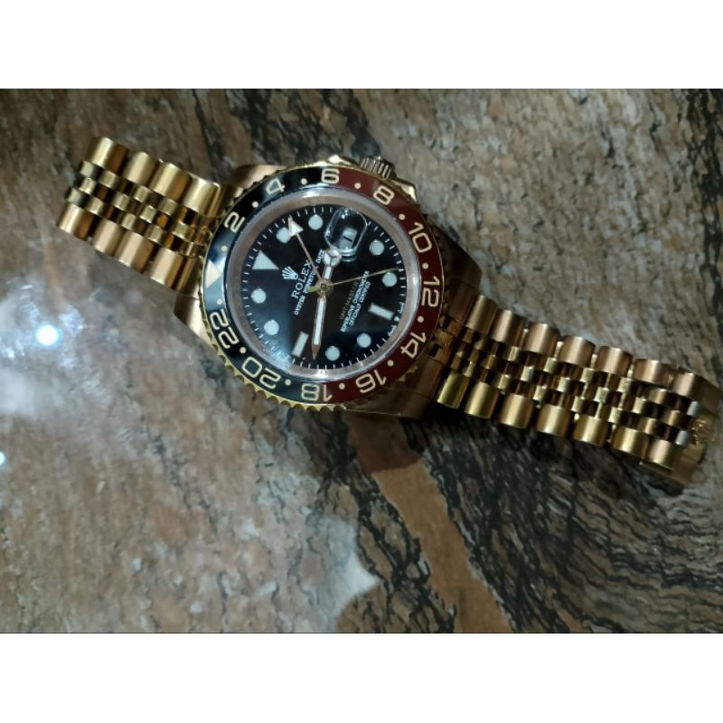 rolex rootbeer rose gold otomatis