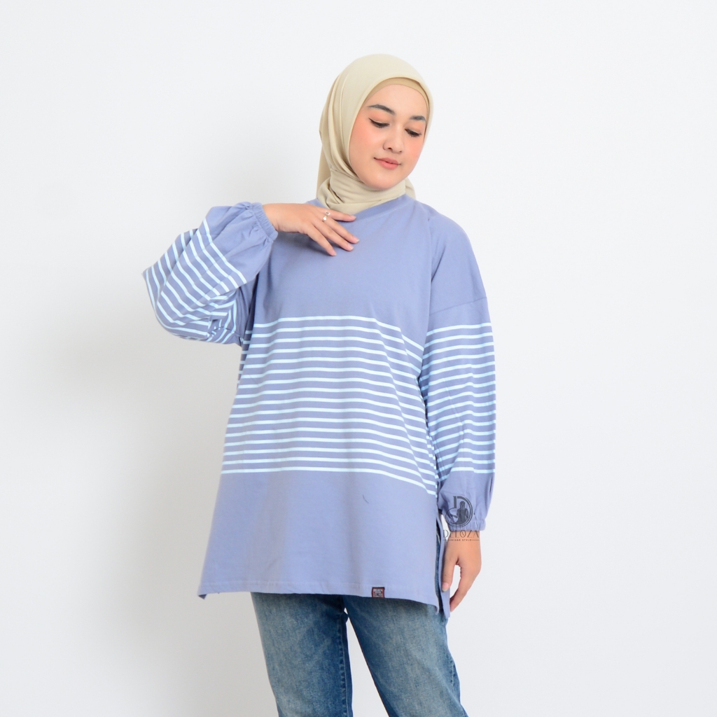 LPO Kalyn Kaos Oversize Wanita Kaos Katun Sablon Lengan Balon LD 125 Atasan Wanita Terbaru By Deloza