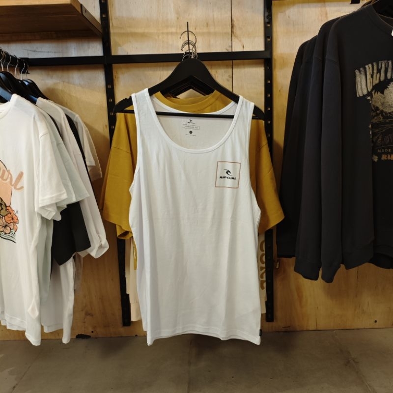 Kaos Singlet Ripcurl Corp Icon Tank White Original