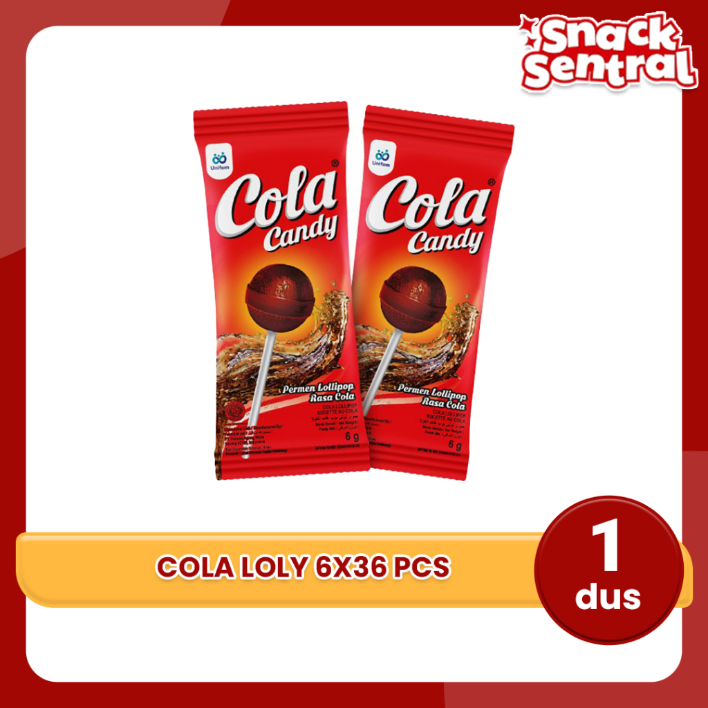 

Cola Permen Lolipop Soda Cola Hanger - Soda Candy 1 Bag (Isi 36Pcs) @6 Gram