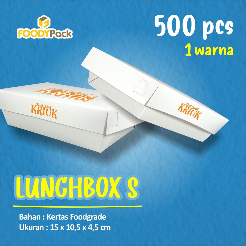 [Custom 1 warna] Lunch Box Foodgrade S | Dus Nasi | Kemasan | Cetak Packaging | Dus nasi