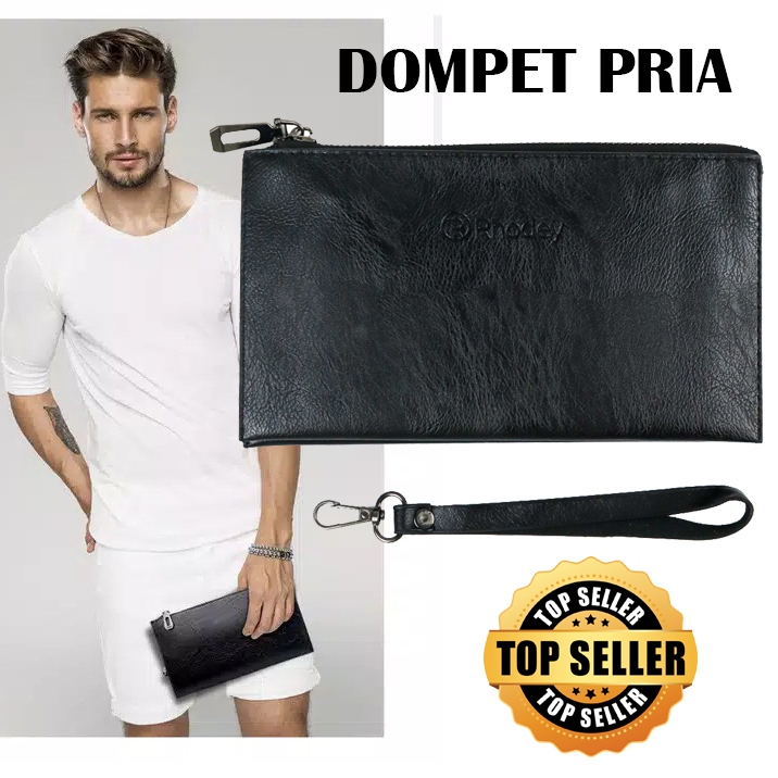 Dompet Handbag Pria Bahan Kulit Tas Genggam Bisnis Hand Bag Long Wallet Zipper Model Terbaru Import