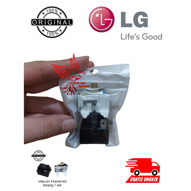 1 SET RELAY PTC KAKI 2 + OVERLOAD KULKAS LG ORIGINAL 1 PINTU / 2 PINTU