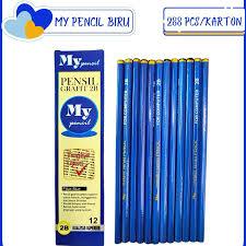 

1LUSIN Pensil 2B Pensil 2B hijau dan biru