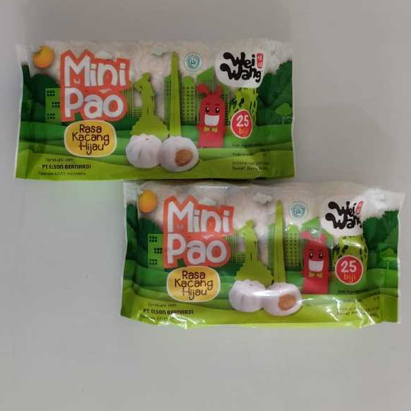 

Wei Wang Minipau Kacang Hijau Netto 440 gram Isi 25 pcs Bakpau Mini Halal