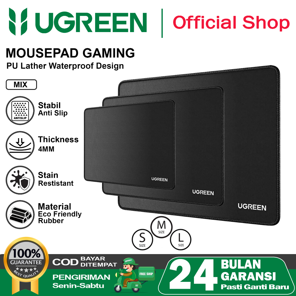 UGREEN Mousepad Gaming Premium PU Leather Desk Pad Waterproof 90565