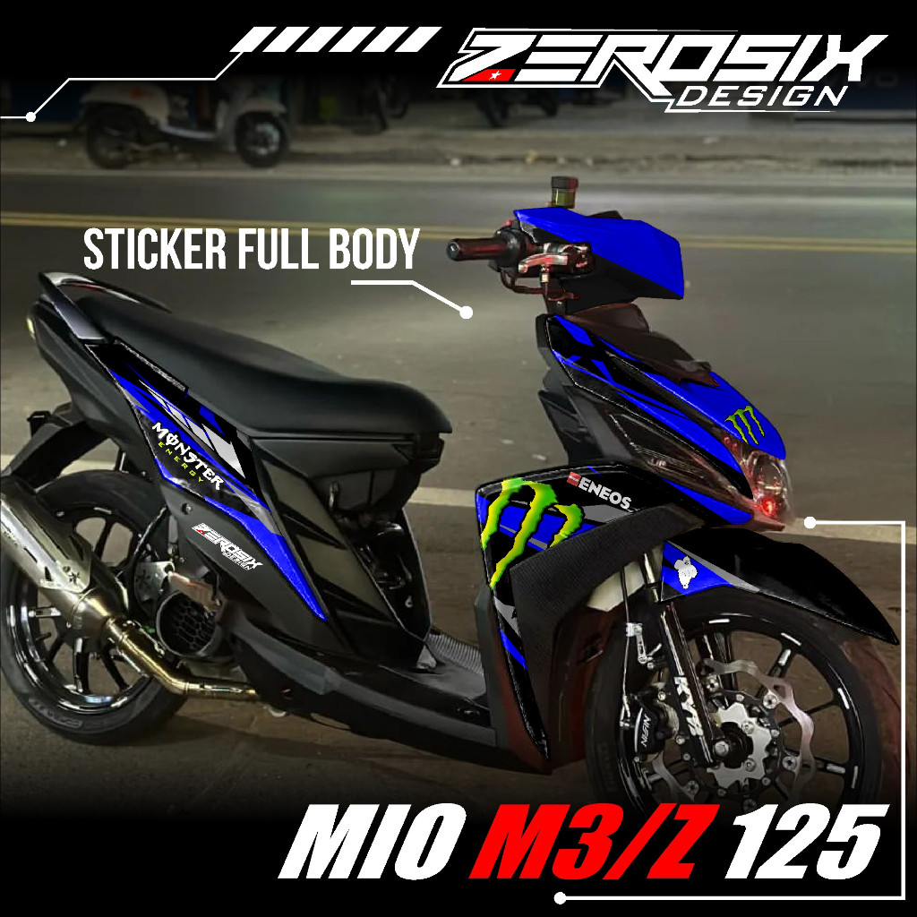 Sticker Motor Yamaha Mio M3 Full Body - Stiker Skotlet Decal Striping Mio M3 Z Terbaru Strip Moto GP