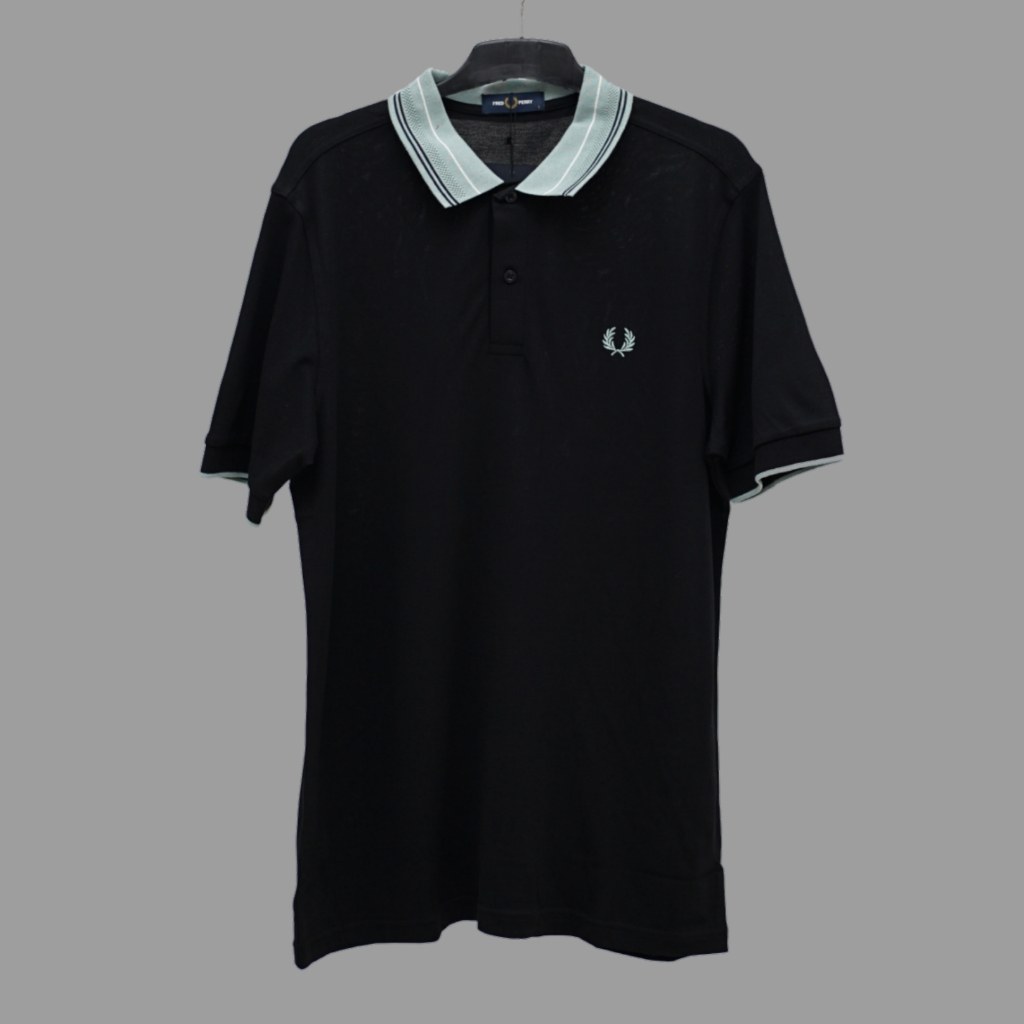 Fred Perry Polo Stripe Tosca Neck Shirt In Black Kemeja Kaos Pria dan Wanita Original