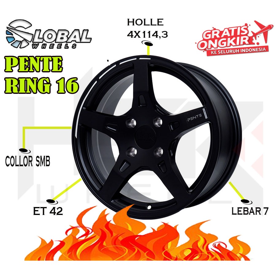 Velg Mobil HSR Pente Ring 16 Buat Avanza Kijang Livina Confero Panther