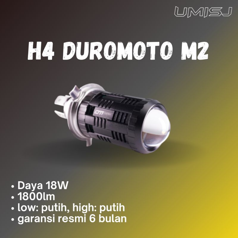 DUROMOTO M2 Pro Lampu Utama Motor Soket H4 original bergaransi resmi