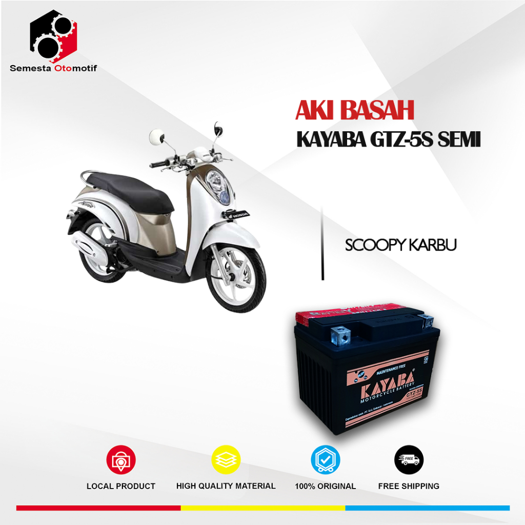 Aki Motor Scoopy Karbu KAYABA GTZ5S Aki Kering MF