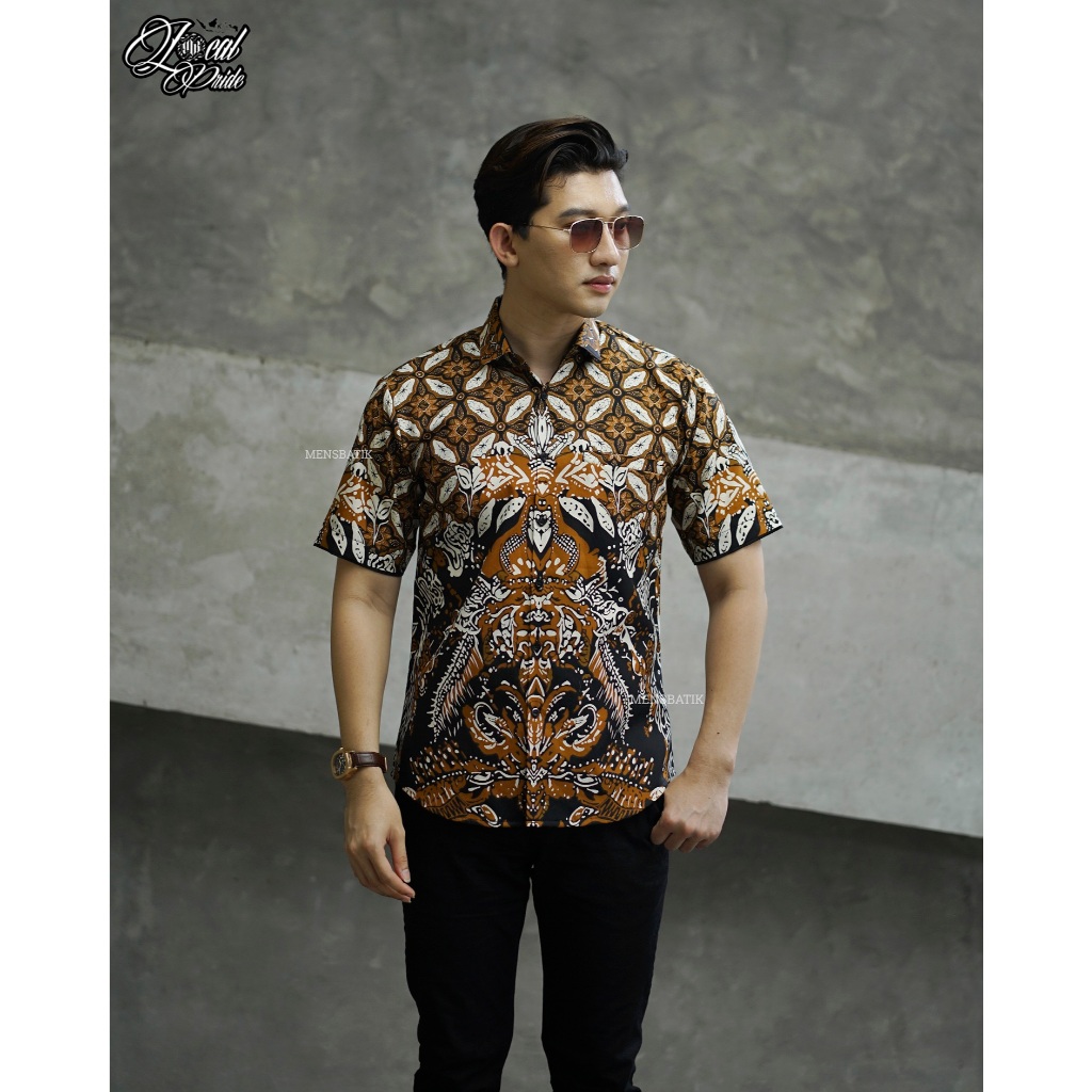 MENSBATIK - Kawung Naruna II -  batik pria - kemeja batik - batik pria lengan pendek - batik pria mo
