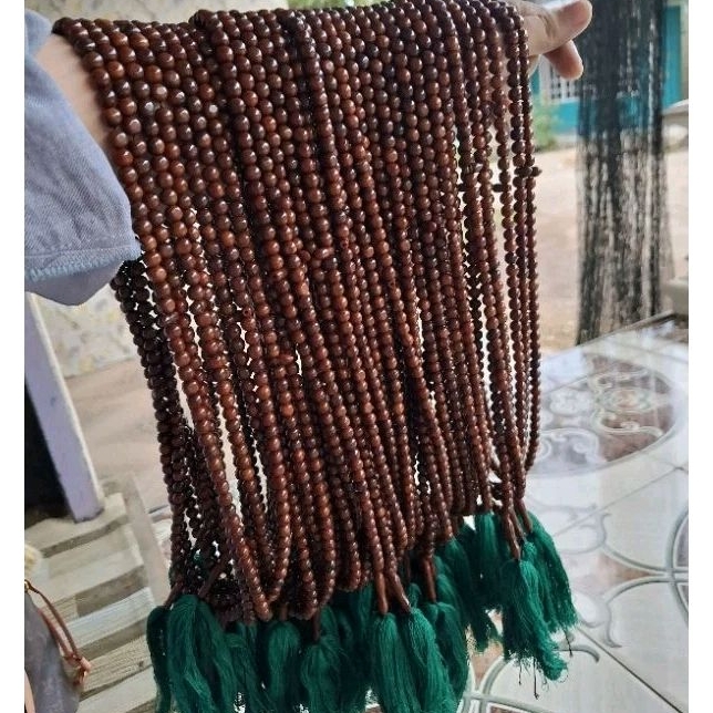 GROSIR TASBIH KOKKAH/PUKAHA ORIGINAL PAKAI RUMBAI HIJAU BUTIR 99 UKURAN 7ML