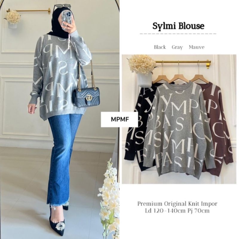 ATASAN BLOUSE JUMBO/SYLMI/BLOUSE TOP WANITA KNIT IMPORT JUMBO LD 140 CM FIT XXXXL