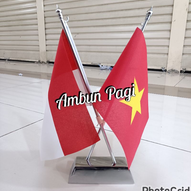 

best seller tiang stenlis meja+bendera Indonesia+Vietnam ready stock