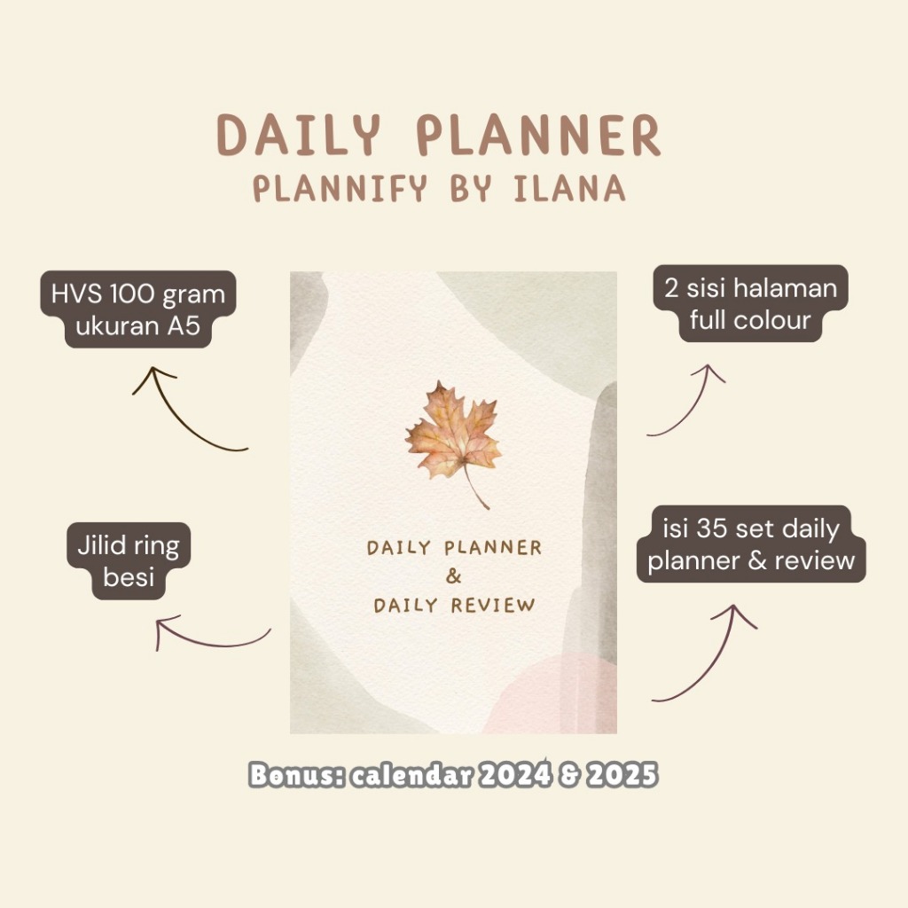 

Undated Daily Planner Weekly Planner Monthly Planner/ Aesthetic Planner by Plannify Ilana