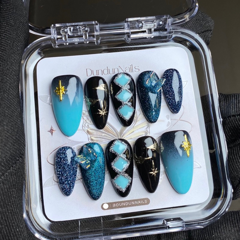 [ BACA SLIDE FOTO! ] S38 Muichiro nails *FREE BOX | Muichiro tokitou new nails | Anime nails | Demon