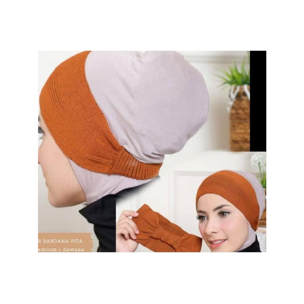Ciput pita Rajut Bando Rajut Pita Karet/ ciput hijab bando pita rajut