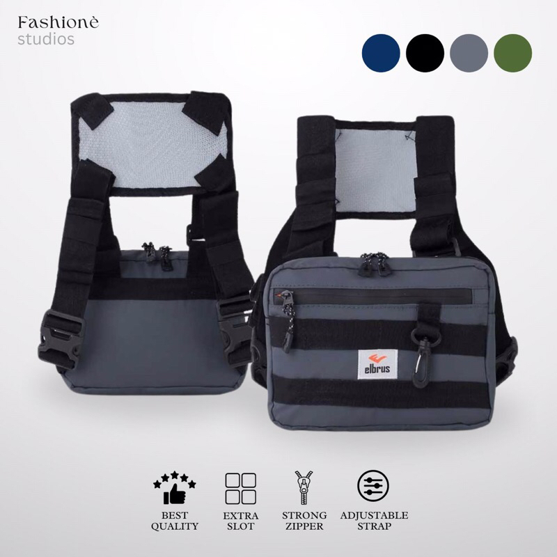 Tas Dada Pria Wanita Chest Bag Tas Rompi Vest Bag Cowok Cewek Running Tas Sepeda Unisex Chest Rig