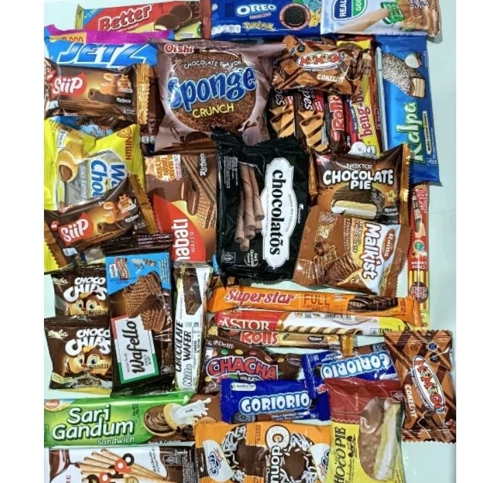 

aneka jajan rasa coklat 1 paket snack murah