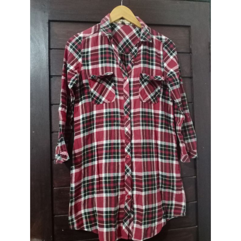 B.L.F women size M dress tunik maroon katun size M kode 1196