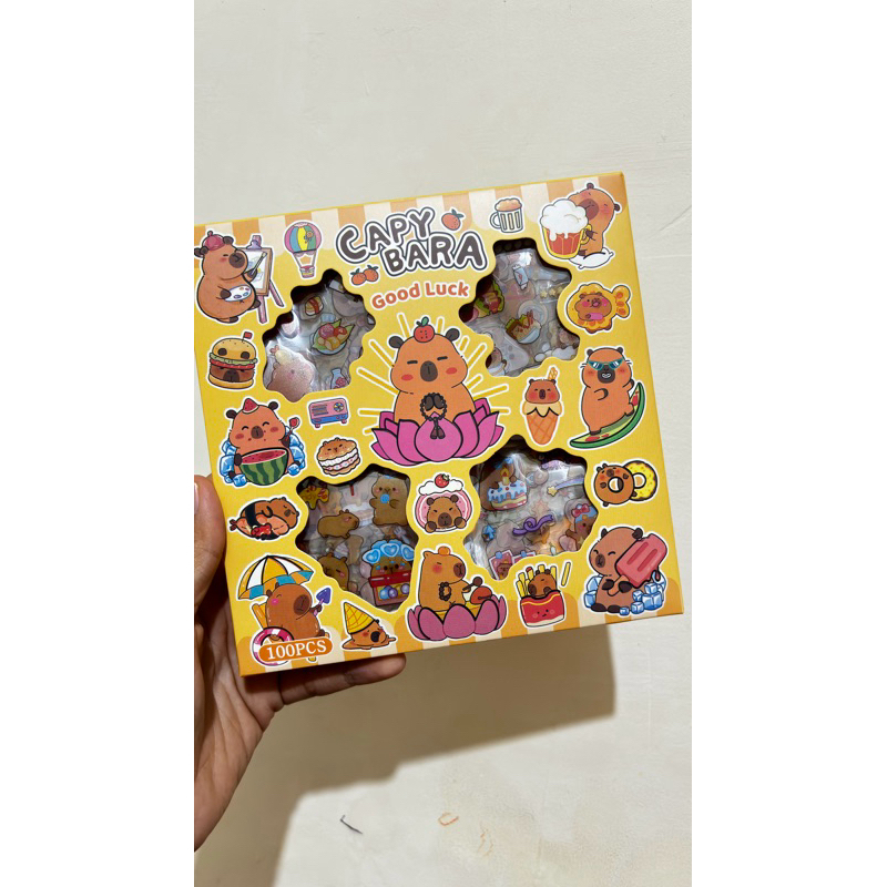 

isi 100 Stiker Capybara Capibara Mainan Anak Sticker waterproof karakter kado hadiah
