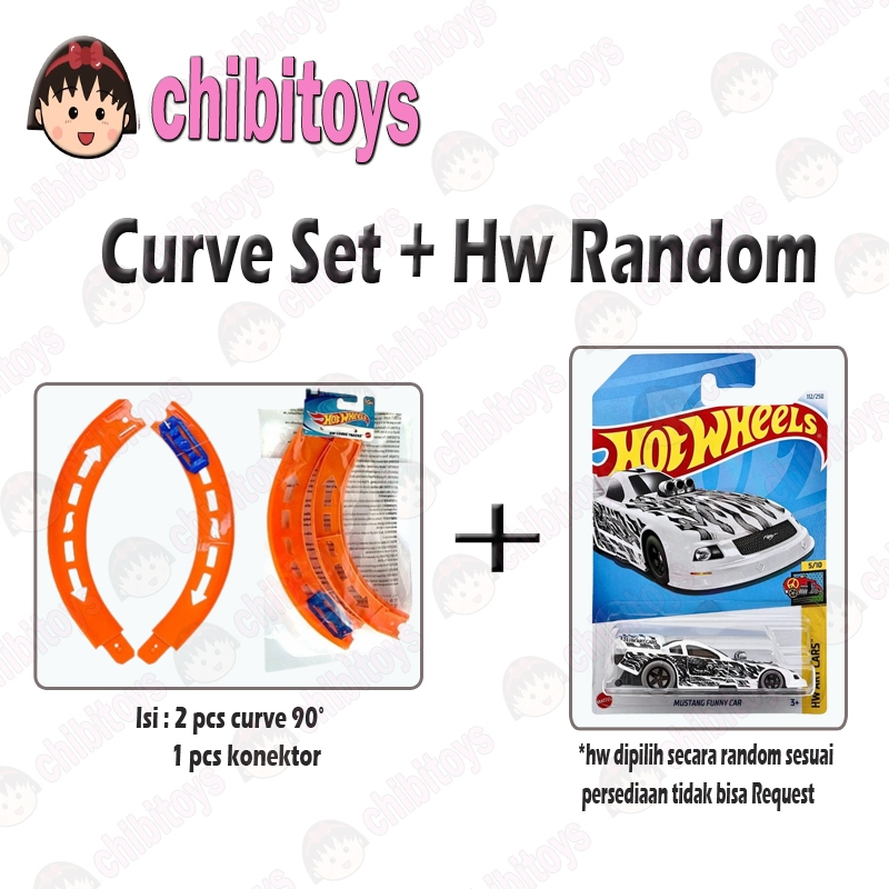 Hot Wheels Curve Track U Turn With Diecast Track Builder Original Mattel
