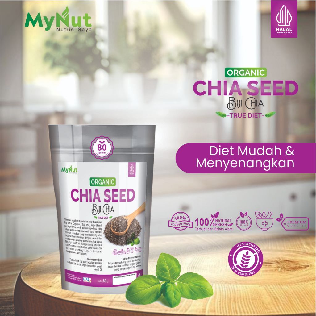 

MYNUT CHIA SEED 80 GR REFILE BIJI CHIA ORGANIC 100% ORIGINAL BLACK CHIA