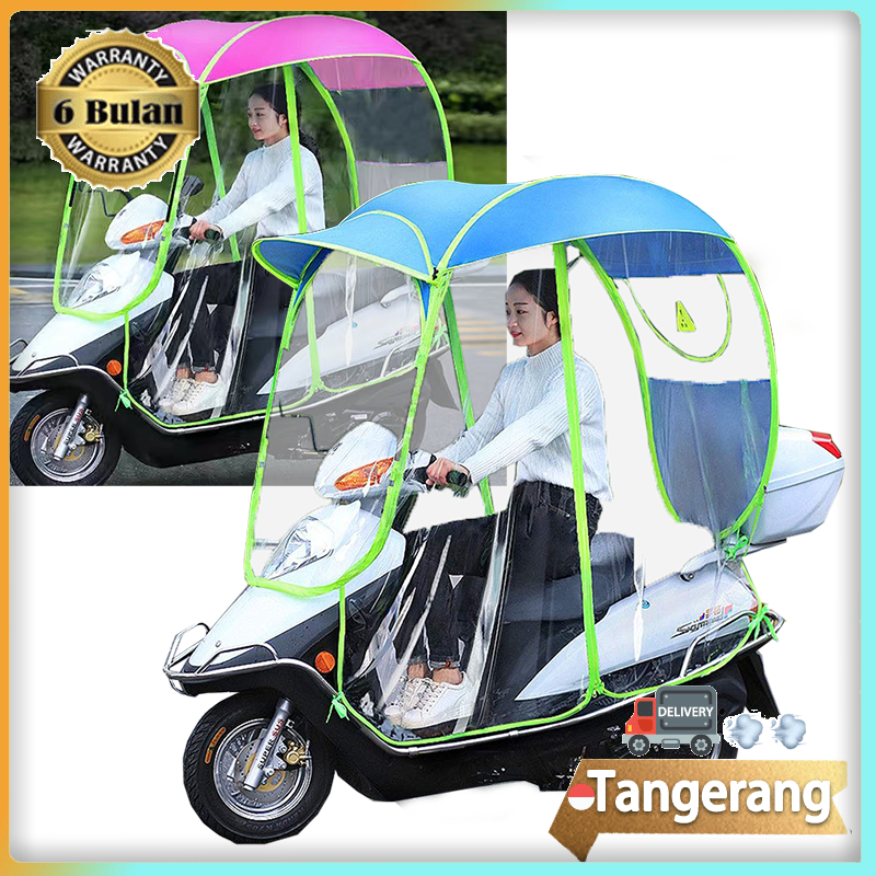 Payung Motor Full Tirai Anti Hujan Dan Panas Full Cover Wing Cover Motor