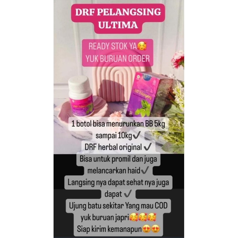 DRF obat pelangsing herbal BPOM RI( 30 kapsul)