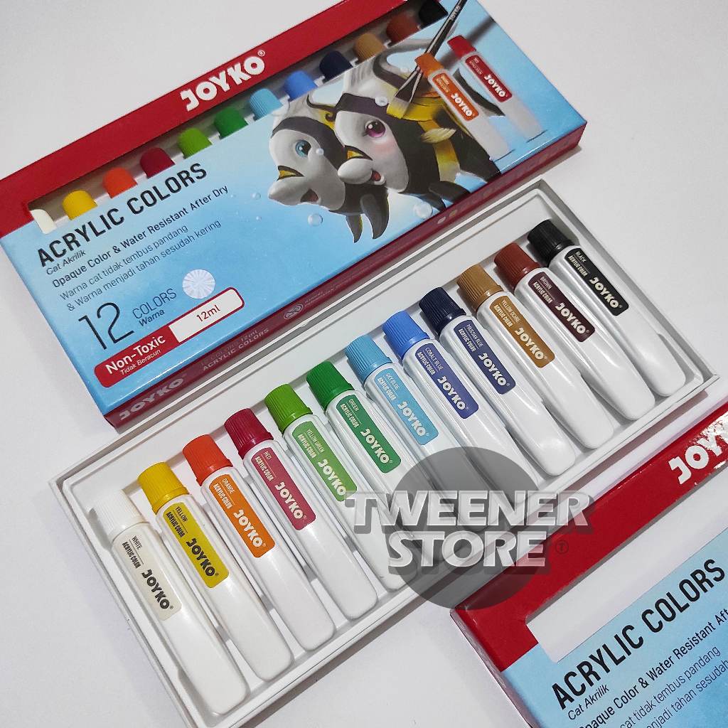 

JOYKO ACRYLIC COLOR 12WARNA CAT AKRILIK