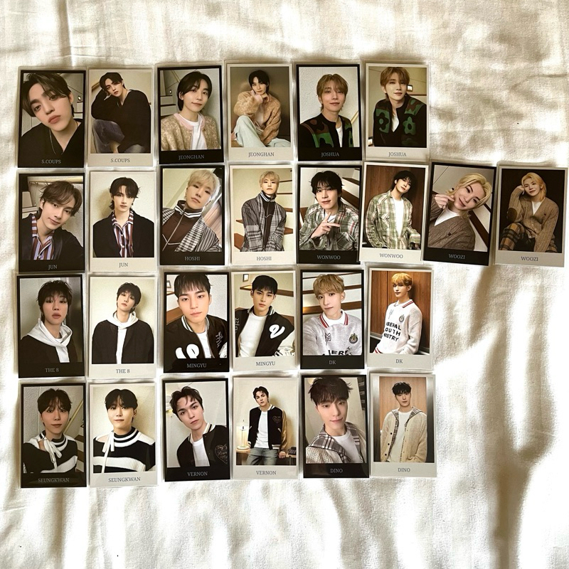 instant photocard caratland 2024 / scoups jeonghan joshua jun hoshi wonwoo woozi the8 mingyu dk seun