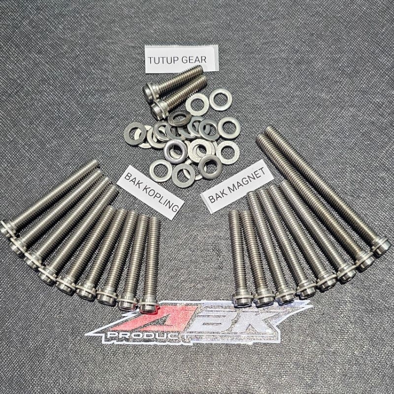 Baut blok mesin VEGA R OLD JUPITER Z BURHAN stainless baut L anti karat 100% stainless baut bak magn