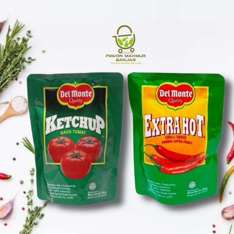 

DEL MONTE SAUS TOMAT & SAUS SAMBAL EXTRA HOT KEMASAN POUCH / 200gr