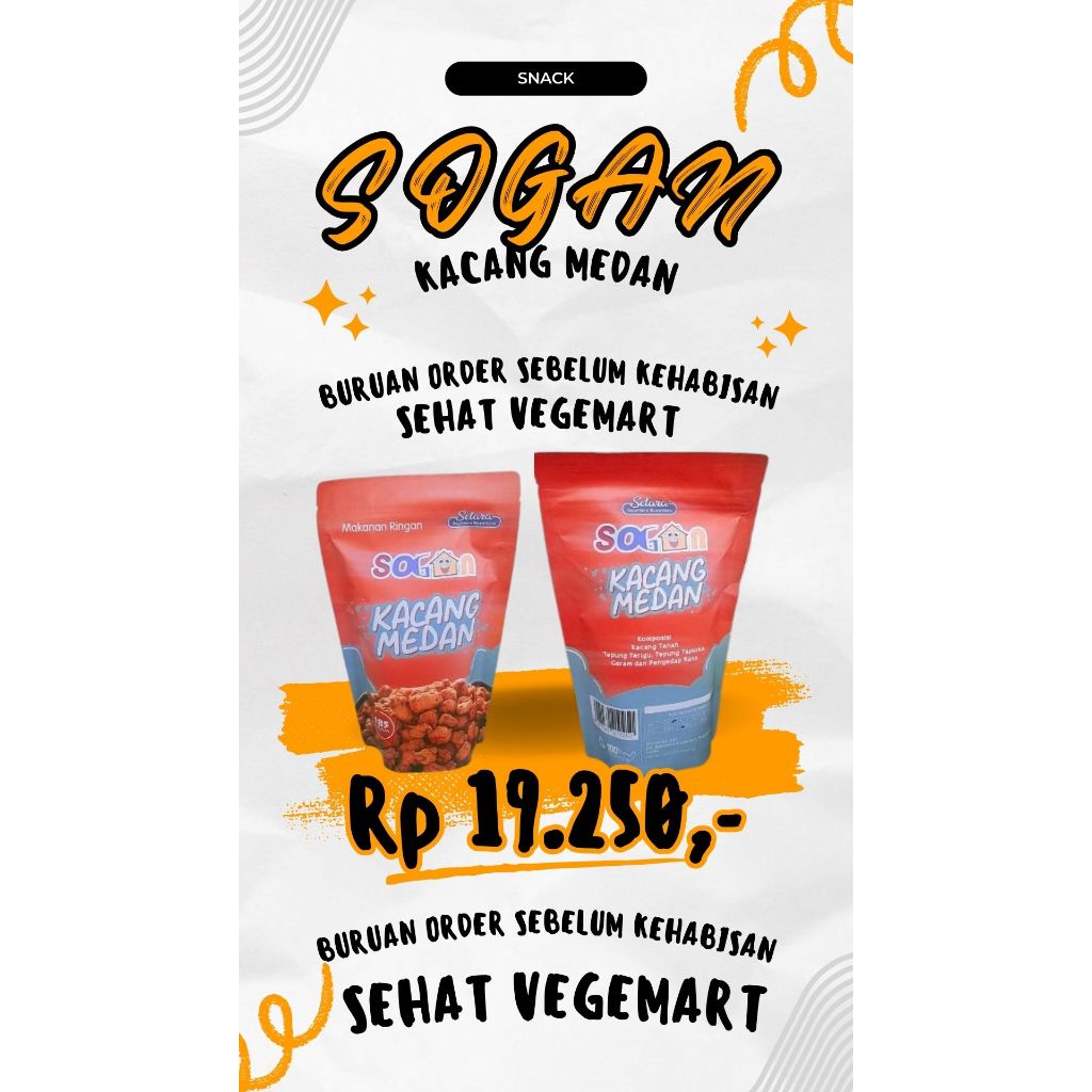 

SOGAN KACANG MEDAN 185G ( CAMILAN VEGETARIAN/ VEGAN)