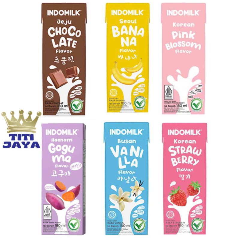 

SUSU KOTAK INDOMILK UHT 180ML COKLAT STRAWBERRY PINK BLOSSOM BANANA GOGUMA VANILA JAJAN MINUMAN SNACK ANAK