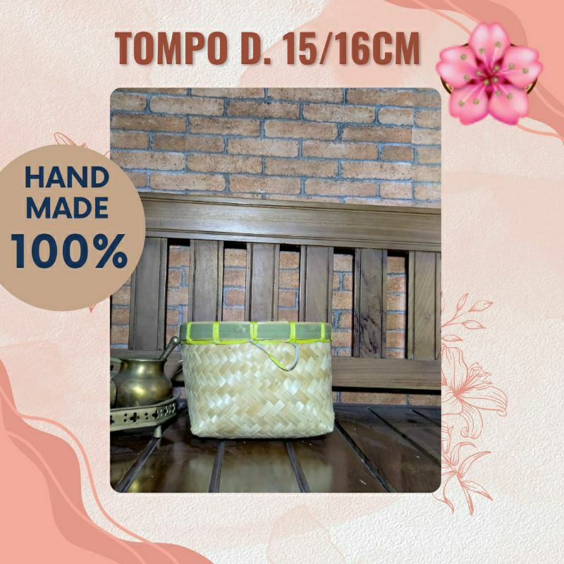 Tumbu diameter 15/16cm/phiti/besek/wakul bambu/Tompo/anyaman bambu/pot bunga dari bambu/cathing/hamp