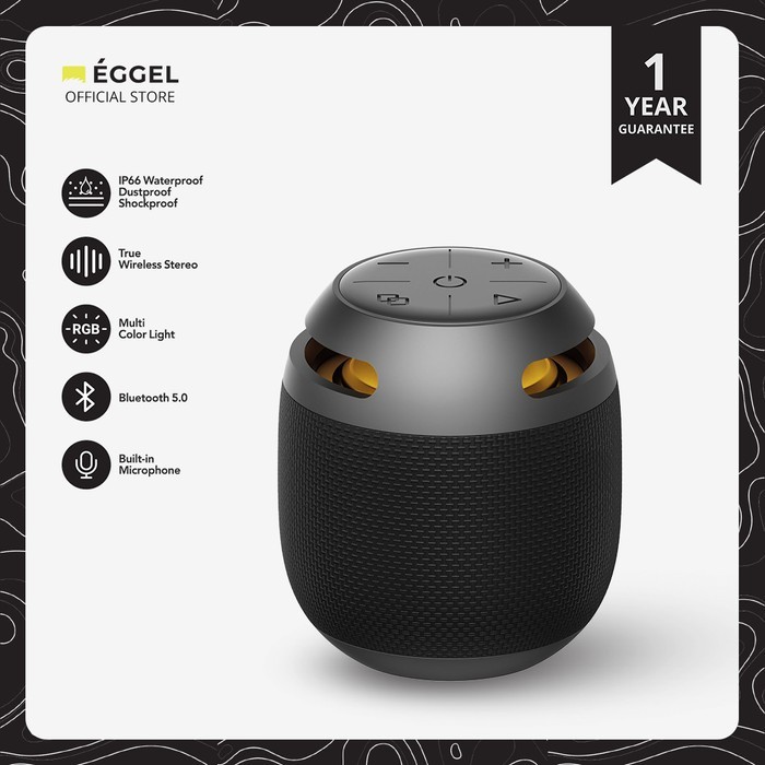 EGGEL PLAY WATERPROOF TWS RGB LIGHT BLUETOOTH SPEAKER