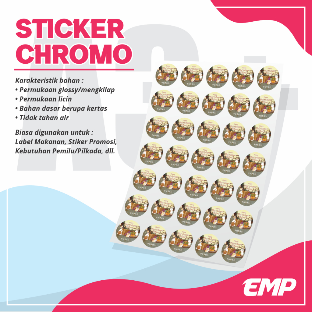 

Cetak Stiker Cromo (KOTAK/PERSEGI) / Kromo / GRAFTAC A3+ Sticker Label Kemasan Makanan Minuman