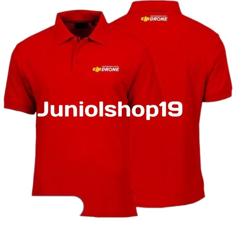 polo shirt dji drone / kaos kerah dji drone full bordir/Poloshirt dji drone bordir/kaos custum logo 