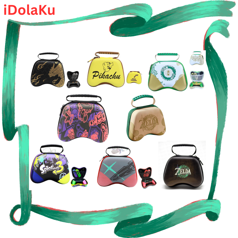 Tas Pouch For Nintendo PS5 PS4 Xbox Case Stik Stick Pro Controller Motif Mario Zelda Monster Hunter