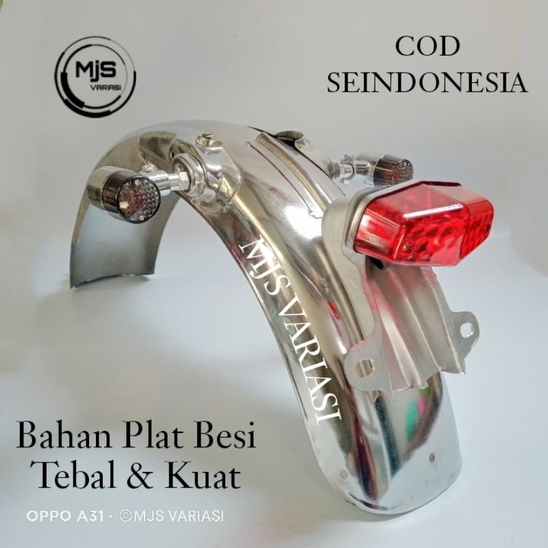 SPAKBOR BELAKANG CB 100/CB 125 PLUS STOPLAMP MODEL BSA, LAMPU SEIN DAN PANGKON DUDUKAN LAMPU V80