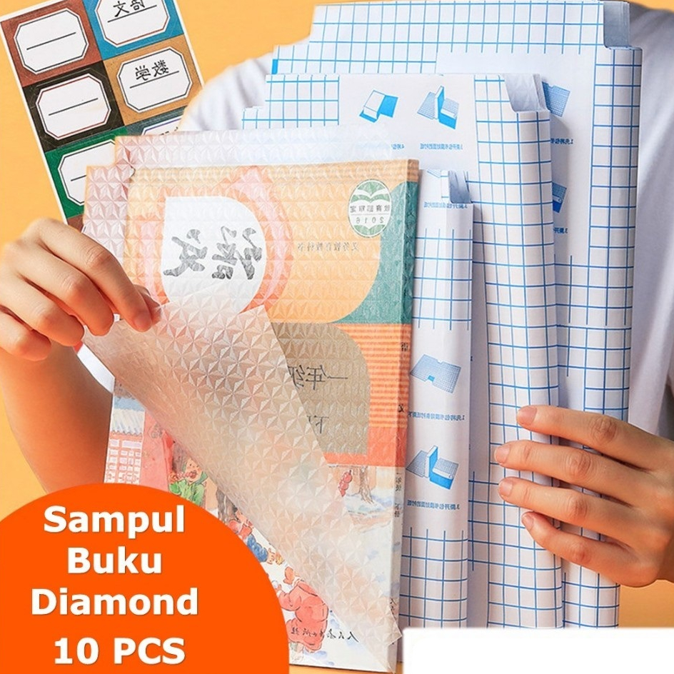 

APEN Sticker Sampul Buku Tulis Isi 10 Lembar Waterproof Book Cover Anti Air Sekolah Transparan