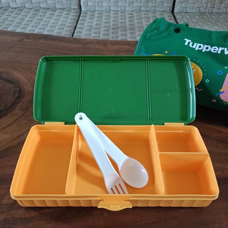 Tas Kotak Bekal Makan Sekat Tupperware Lunch Keeper Rectangular